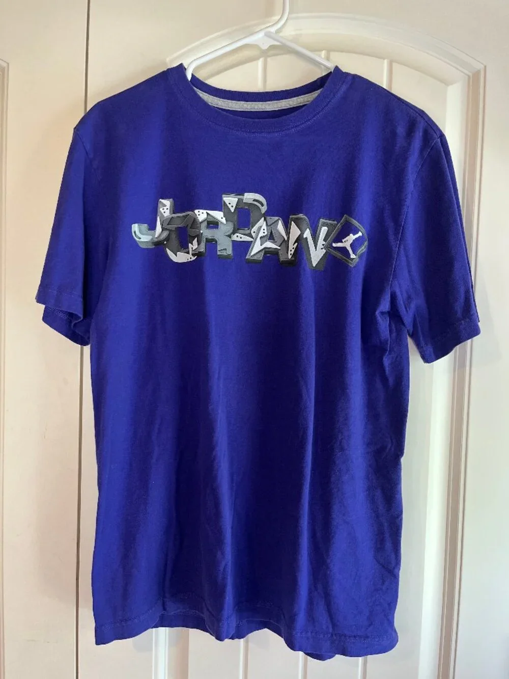Jordan Brand Purple Graffiti 3D Logo Jumpman Graphic T-Shirt Men’s Medium